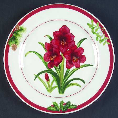 Holiday Floral Salad/Dessert Plate