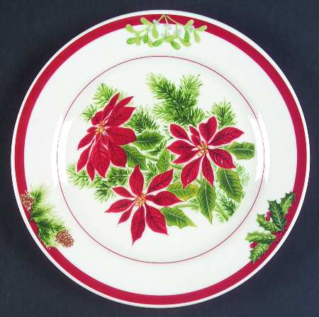 Holiday Floral Salad/Dessert Plate