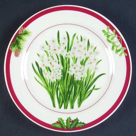 Holiday Floral Salad/Dessert Plate