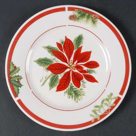 Holiday Floral Salad/Dessert Plate