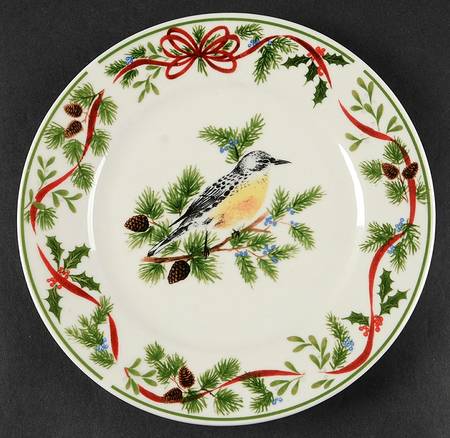 Christmas Woodland Salad/Dessert Plate