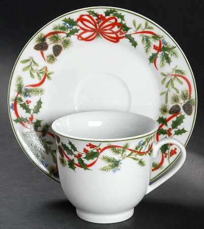 Christmas Woodland Flat Cup & Saucer Set