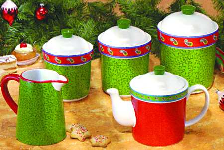 Christmas Bistro Large Canister & Lid