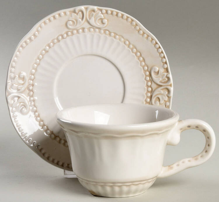 Baroque Flat Cup & Saucer Set (Regular Cup)