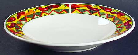 Chili Peppers Rim Soup Bowl