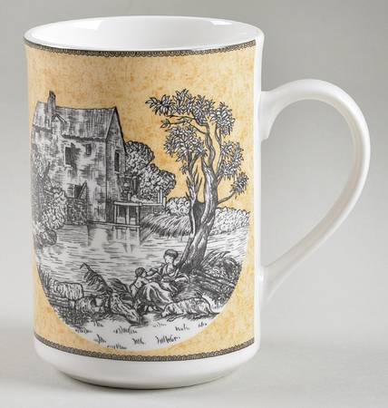 English Toile Black Mug