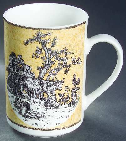 English Toile Black Mug