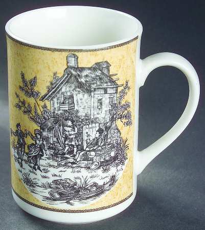 English Toile Black Mug