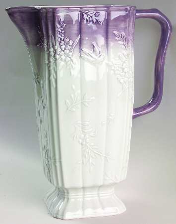 Floral Jardin Lavender (Square, Scalloped) 68 Oz Pitcher