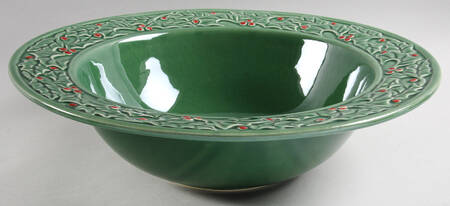 Holly Berry 14" Round Vegetable Bowl