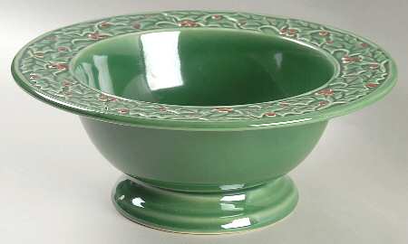 Holly Berry 10" Footed Dip Bowl