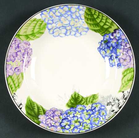 Hydrangea Toile Large Rim Soup Bowl