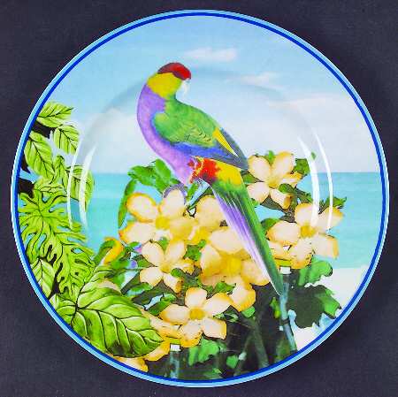 Parrots Salad Plate by American Atelier