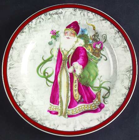Santa Toile Salad/Dessert Plate