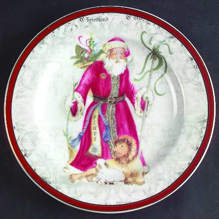 Santa Toile Salad/Dessert Plate