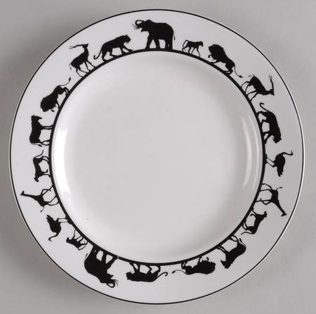 Serengeti Black and White Salad Plate