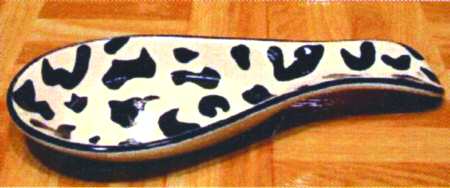 Serengeti Black and White Spoon Rest/Holder (Holds 1 Spoon)