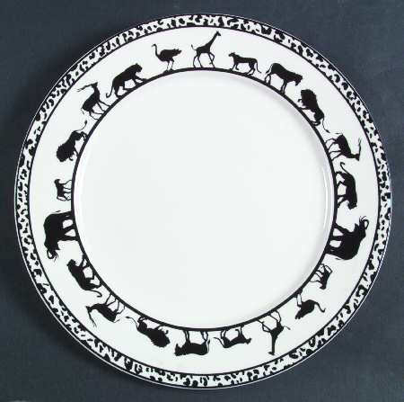 Serengeti Black and White Dinner Plate