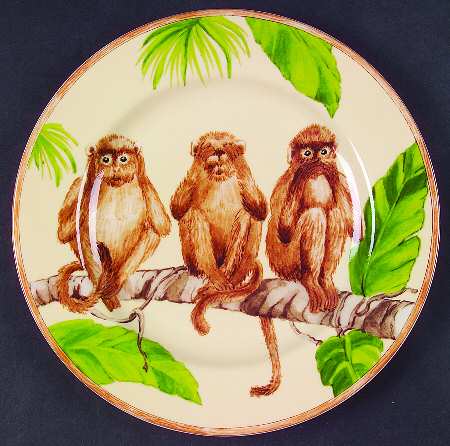 Three Monkeys Salad Plate