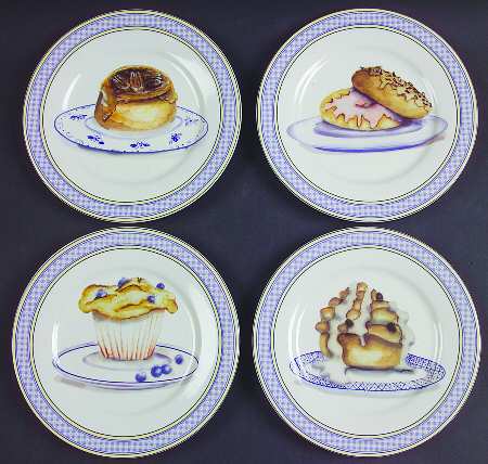 Breakfast Treats Canape Plate - Set of 4 Motifs