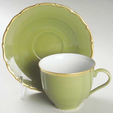 Colours Sage Green Flat Cup & Saucer Set
