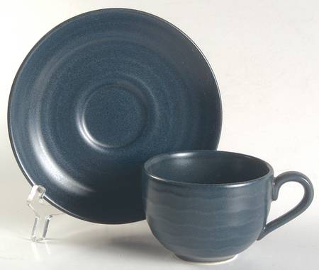Studio Midnight Blue Flat Cup & Saucer Set