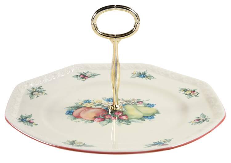Sweet Country Harvest Round Serving Plate with Center Handle (Dp) Hc