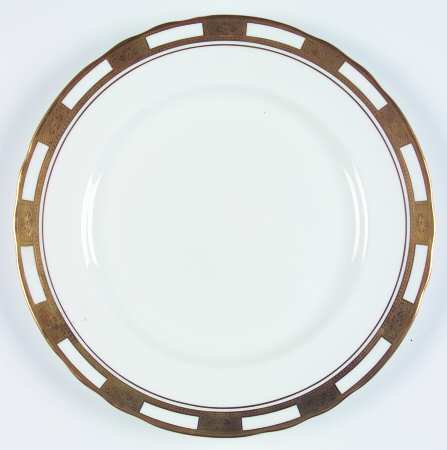 Empress White (Gold Encrusted, Smooth Or Scalloped) Dinner Plate