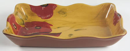 Fleur Rouge 12" Rectangular Baker by Ambiance