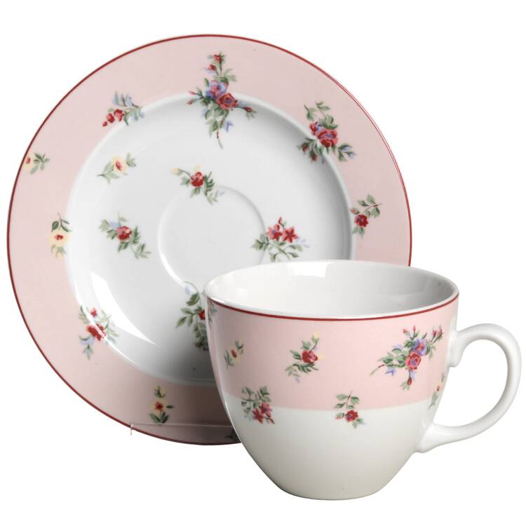 Petite Fleur Flat Cup & Saucer Set