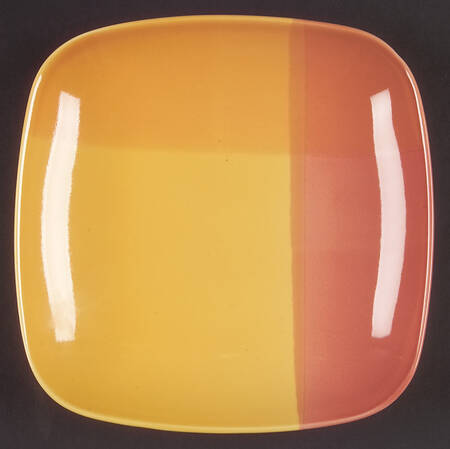 Color Blocks Red Yellow Salad Plate