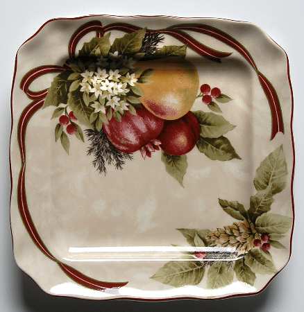 Yuletide Celebration Square Appetizer Plate