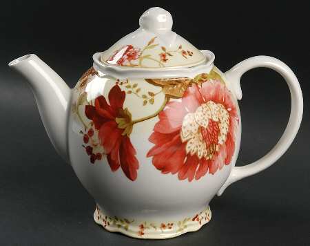 Summer Botanical Lutece Fleur Rouge Teapot & Lid