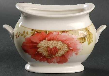 Summer Botanical Lutece Fleur Rouge Sugar Bowl No Lid