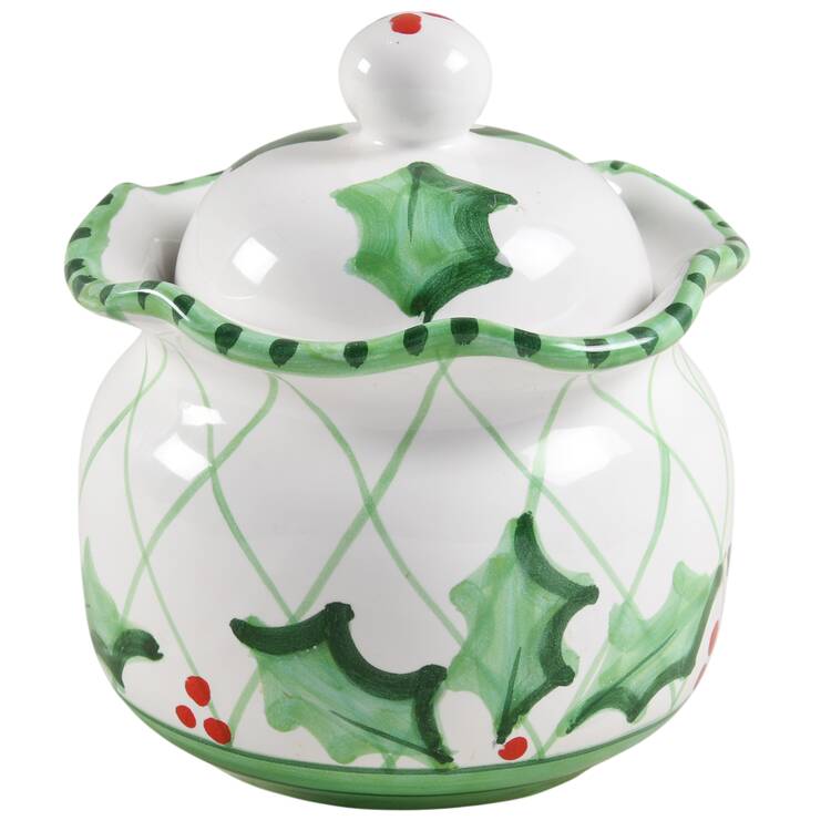 Holly Jolly Sugar Bowl & Lid
