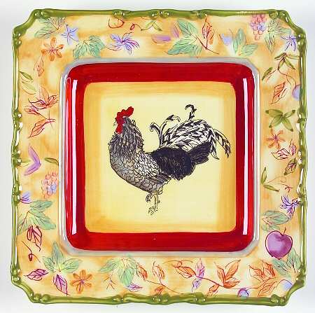Rooster (Square, 5644) Square Salad Plate