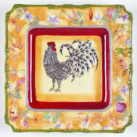 Rooster (Square, 5644) Square Salad Plate