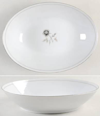 Midnight Rose 10" Oval Vegetable Bowl