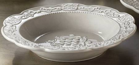 Empress Gray Large Rim Soup Bowl