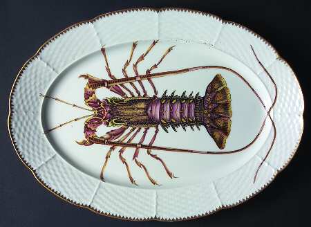 Waterlily Seascape 13" Oval Serving Platter