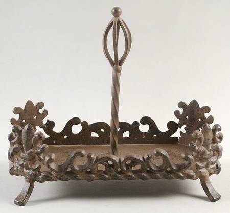 Fleur De Lis Cream Metal Stand for Salt & Pepper