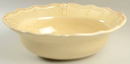 Fleur De Lis Cream 12" Round Serving Bowl