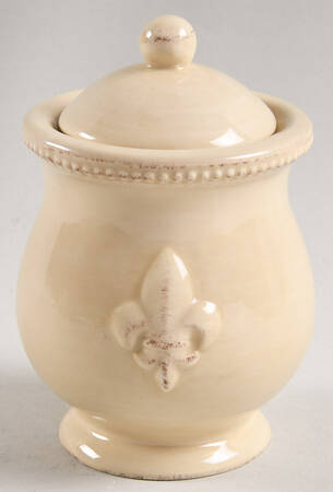 Fleur De Lis Cream Sugar Bowl & Lid