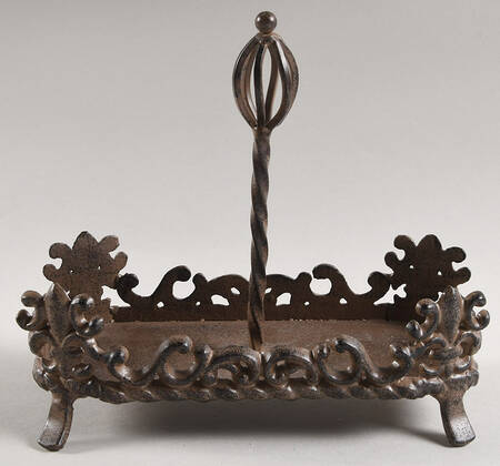 Fleur De Lis Cream Metal Stand for Creamer & Sugar Set