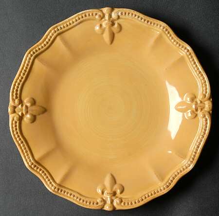 Fleur de Lis Yellow Salad/Dessert Plate