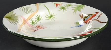 Tropical Birds Rim Soup Bowl