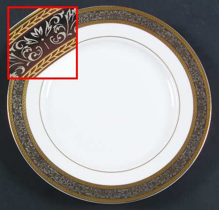 Buckingham (5769, Narrow Encrusted Band) Salad/Dessert Plate