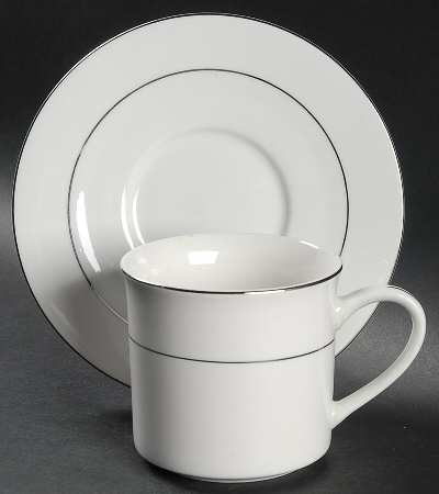 Imperial Silver Flat Cup & Saucer Set by American Atelier