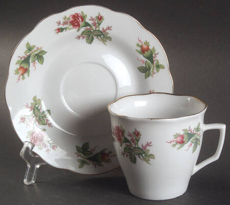 Rosebud Flat Cup & Saucer Set