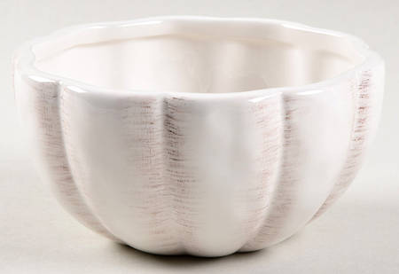 Pumpkin (Antique White) Covered Soup Bowl No Lid
